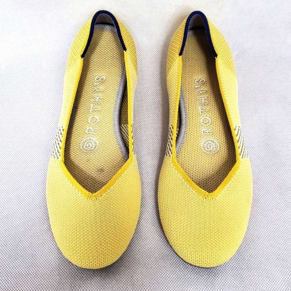 Rothy's The Flat Yellow Knit Slip-on Shoes Womens… - image 2