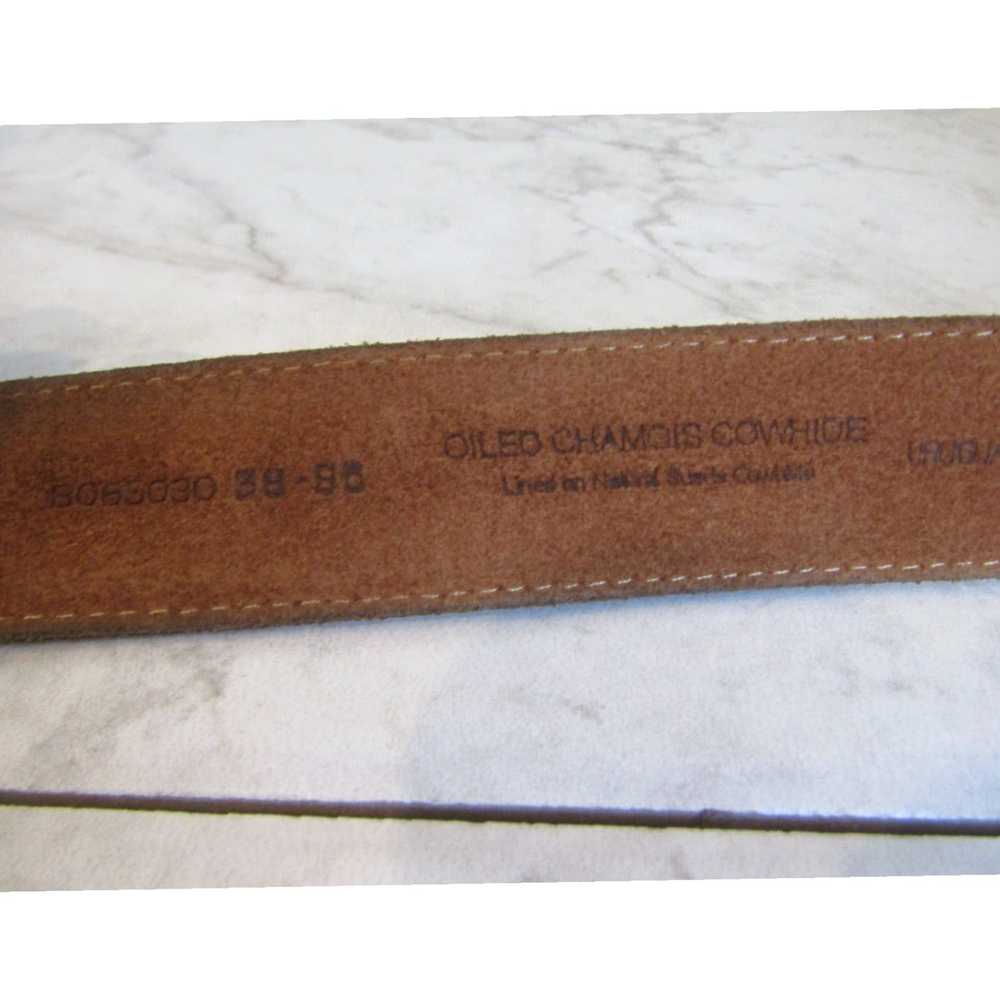 Roundtree & Yorke Brown Cowhide Leather Belt Feat… - image 3