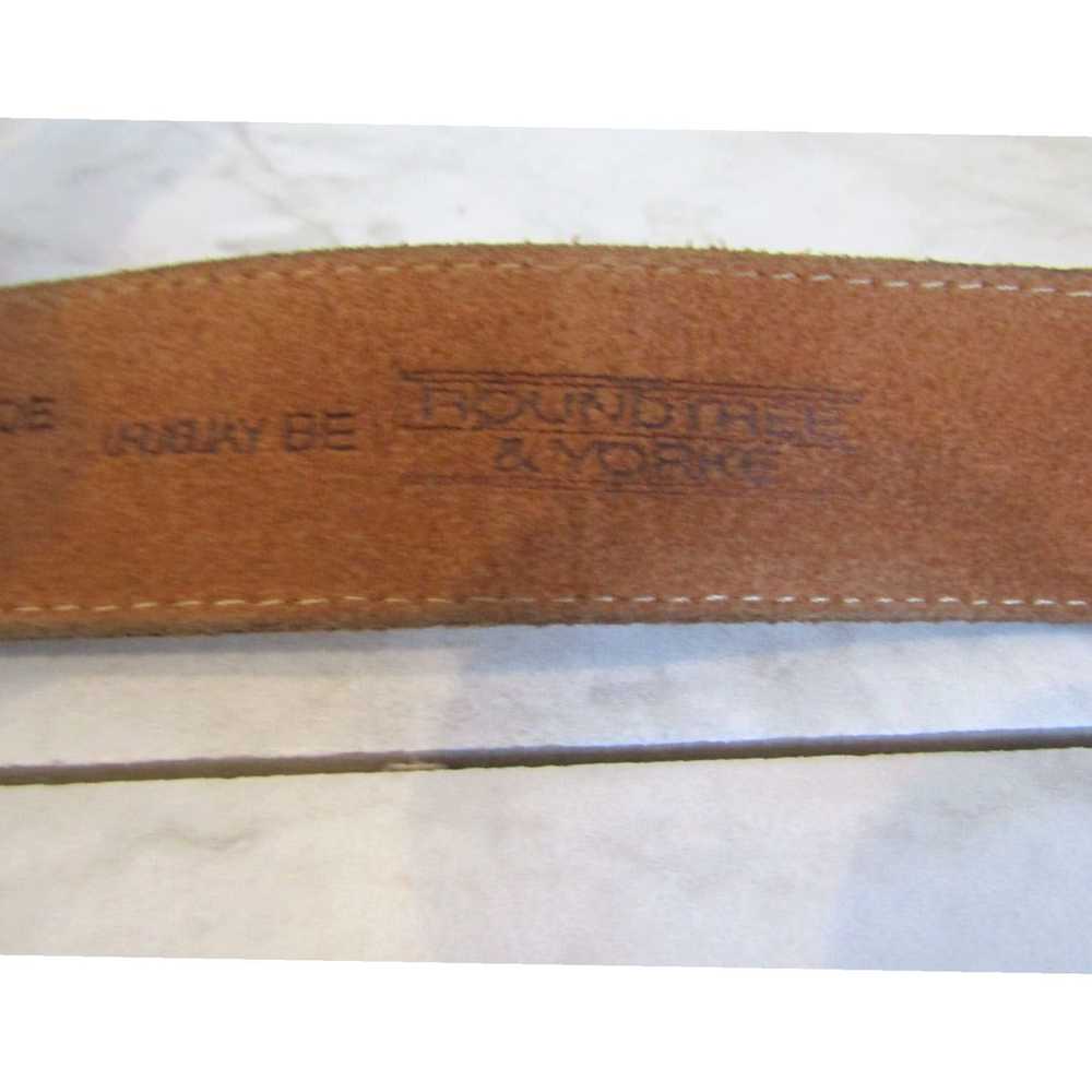 Roundtree & Yorke Brown Cowhide Leather Belt Feat… - image 4