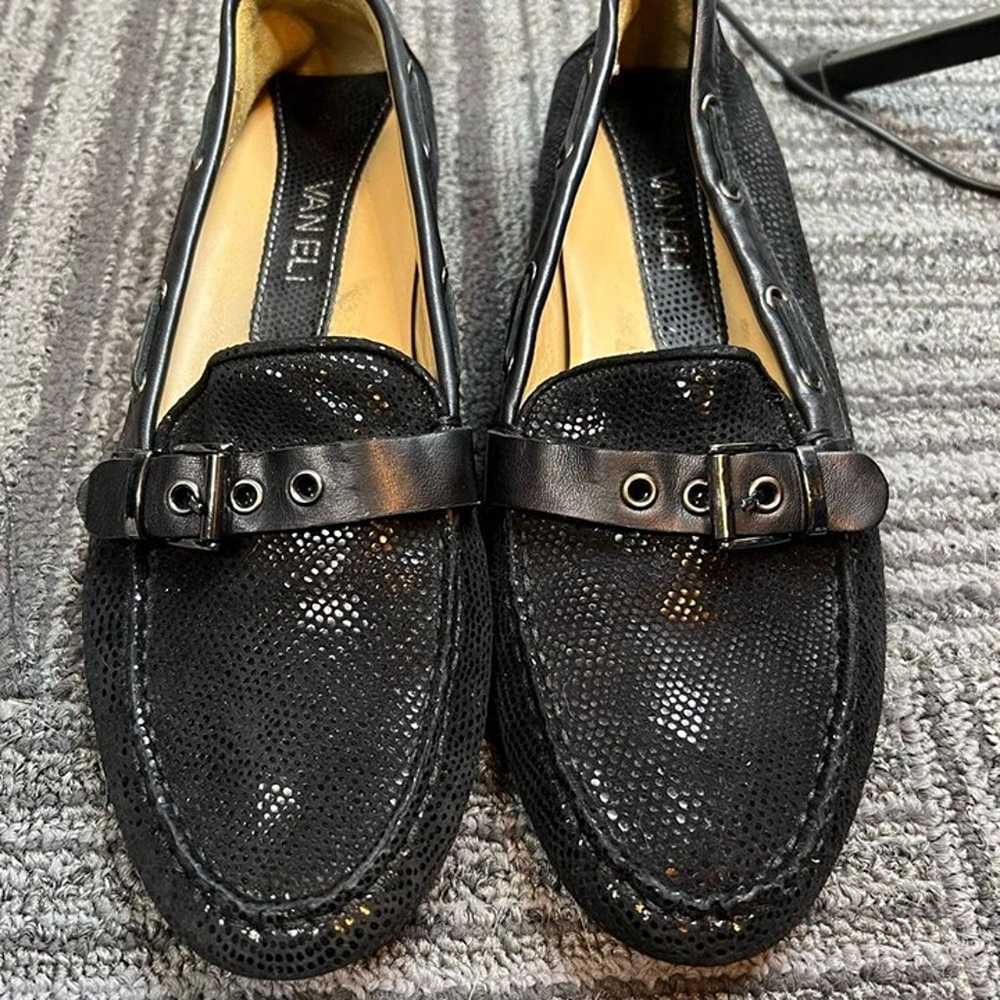 Vaneli Driving Loafers Black Sparkle Buckle front… - image 1