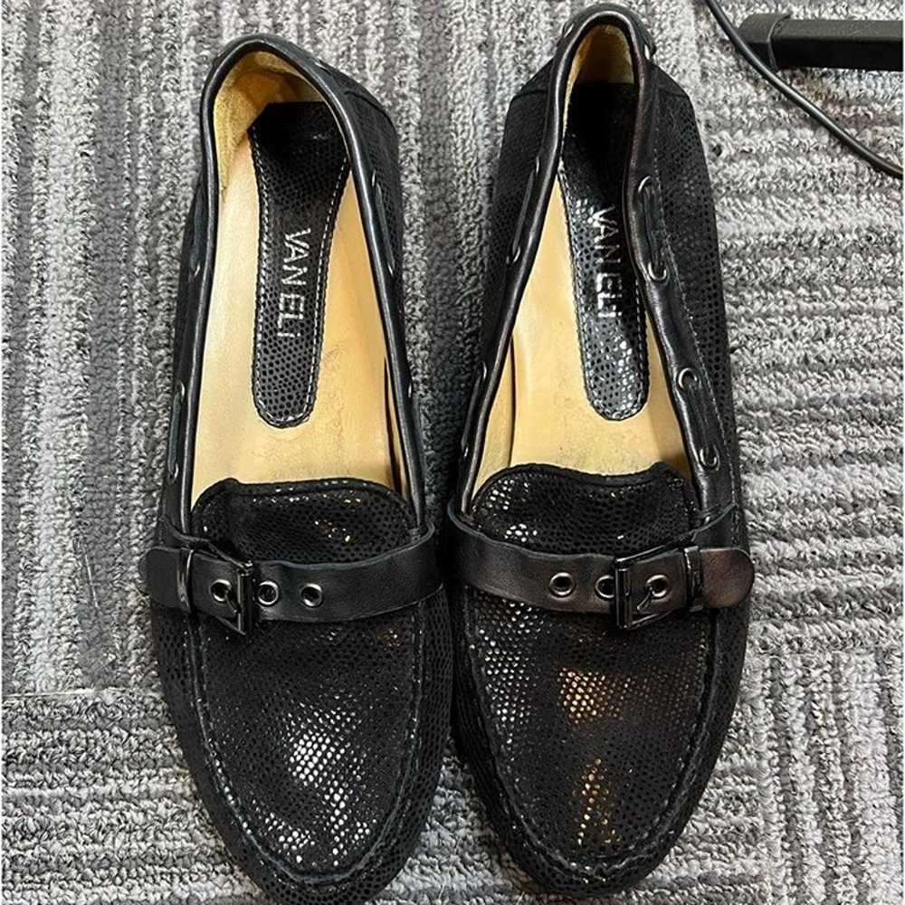 Vaneli Driving Loafers Black Sparkle Buckle front… - image 2