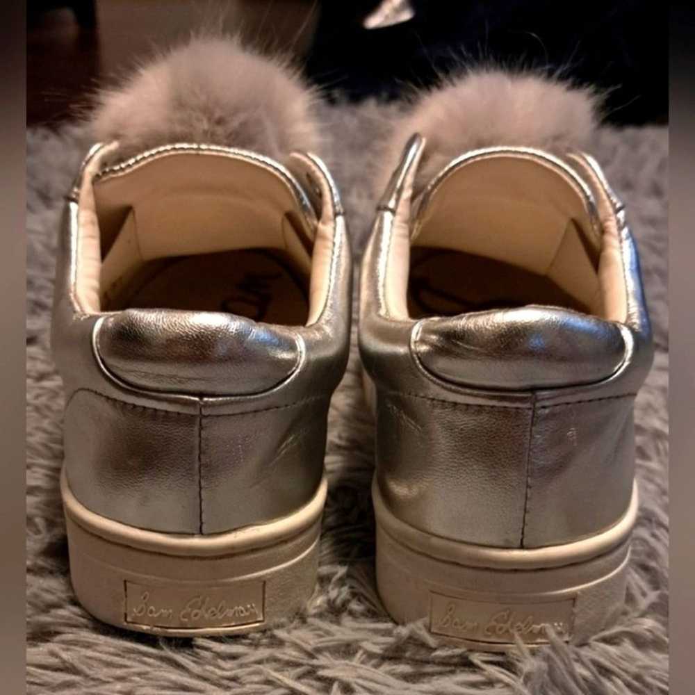 EUC Sam Edelman Laya Y2K Silver Metallic Pom Pom … - image 3