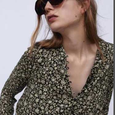 Zara floral button up