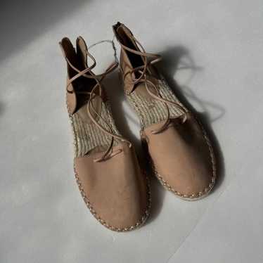 Eileen FIsher Lee D'orsay Flat Leather Espadrille… - image 1