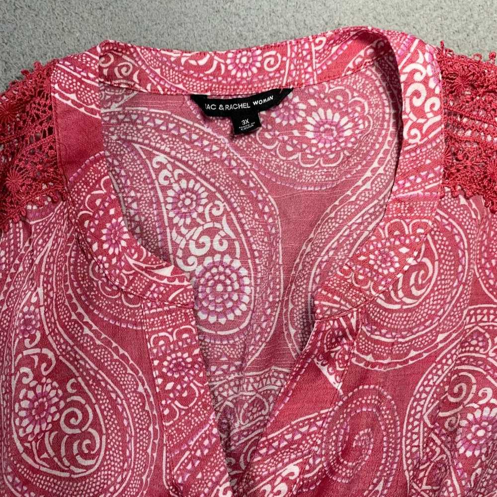 Vintage Paisley Patterned Short Sleeve White and … - image 5