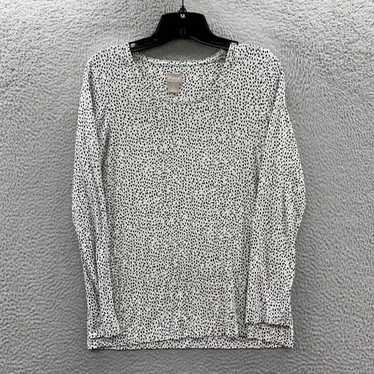 Vintage White and Gray Long Sleeve Top for Women … - image 1