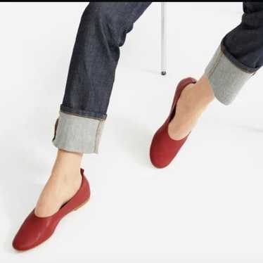 Everlane Red Leather Day Glove Flat Shoes - image 1