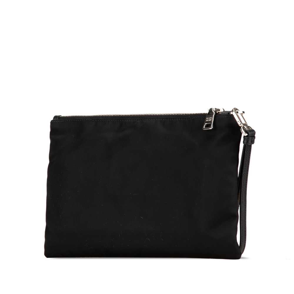 Black Prada Re Nylon Saffiano Trimmed Clutch - image 2