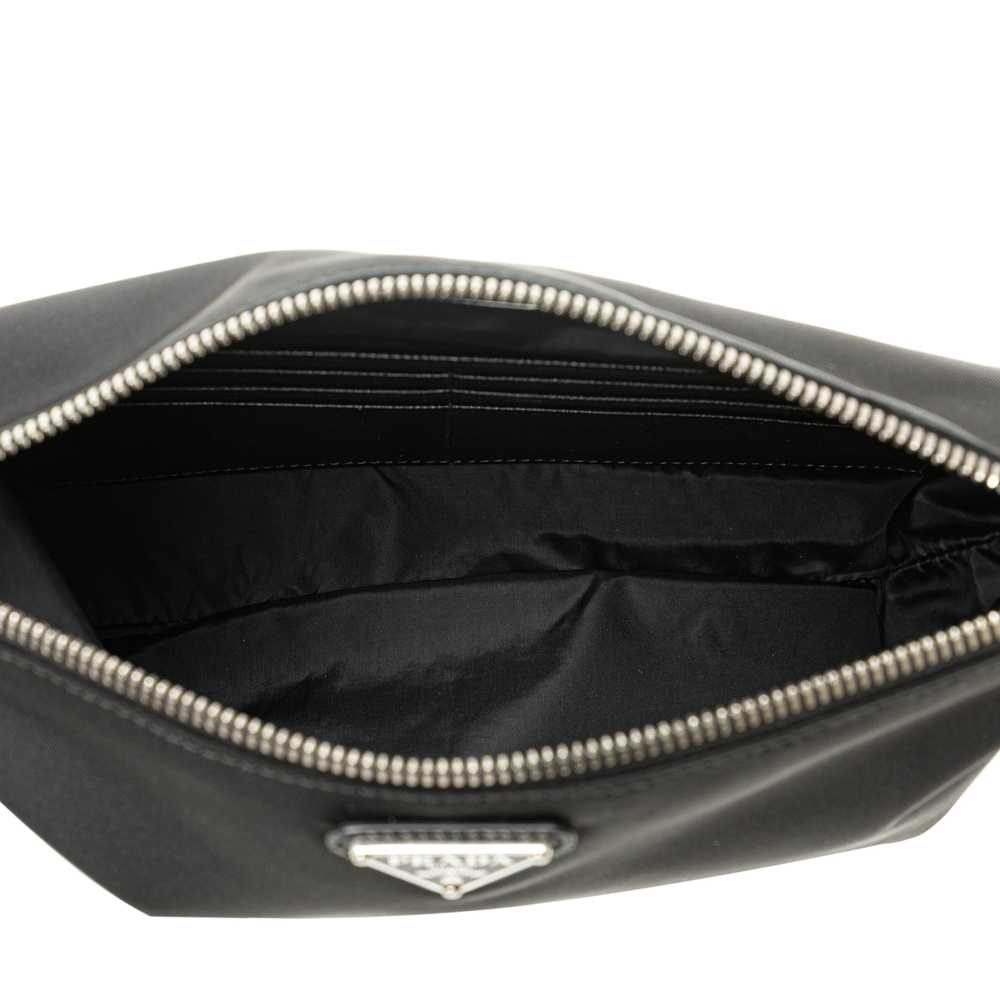 Black Prada Re Nylon Saffiano Trimmed Clutch - image 4