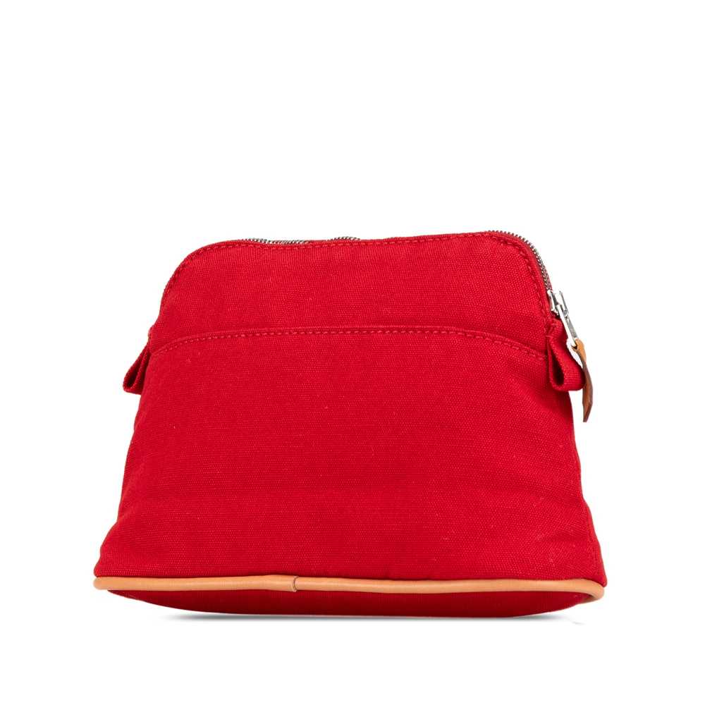 Red Hermès Mini Toile Bolide Case Pouch - image 2