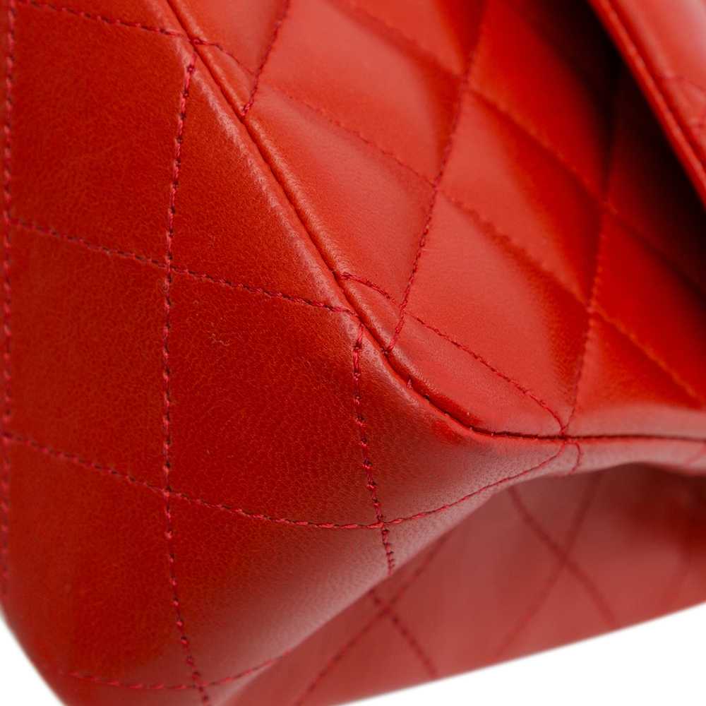 Red Chanel Medium Classic Lambskin Double Flap Sh… - image 11