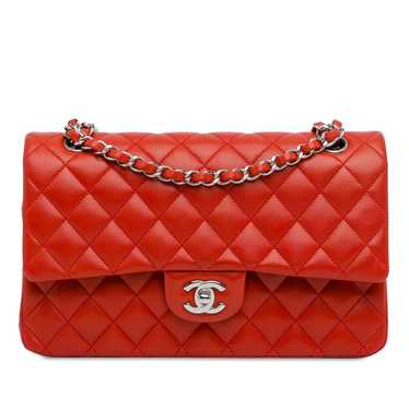 Red Chanel Medium Classic Lambskin Double Flap Sh… - image 1