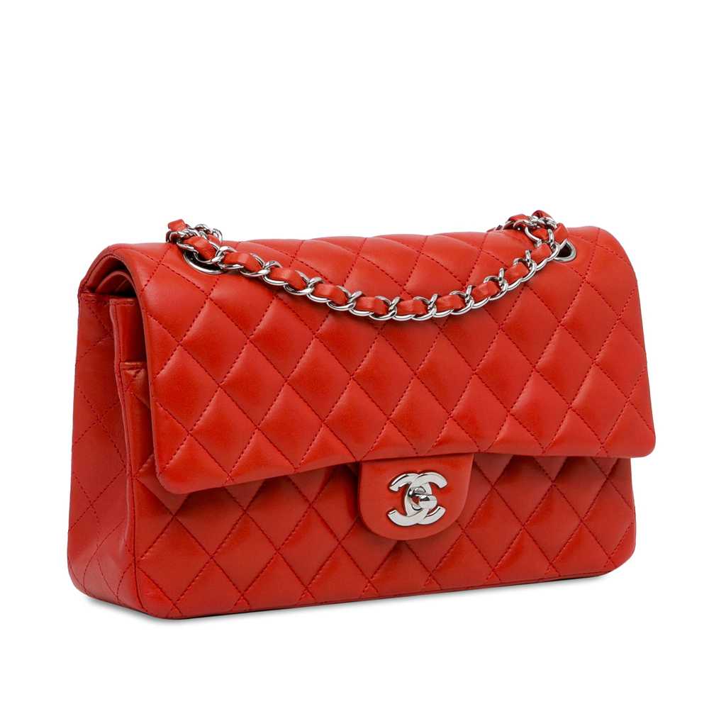 Red Chanel Medium Classic Lambskin Double Flap Sh… - image 2