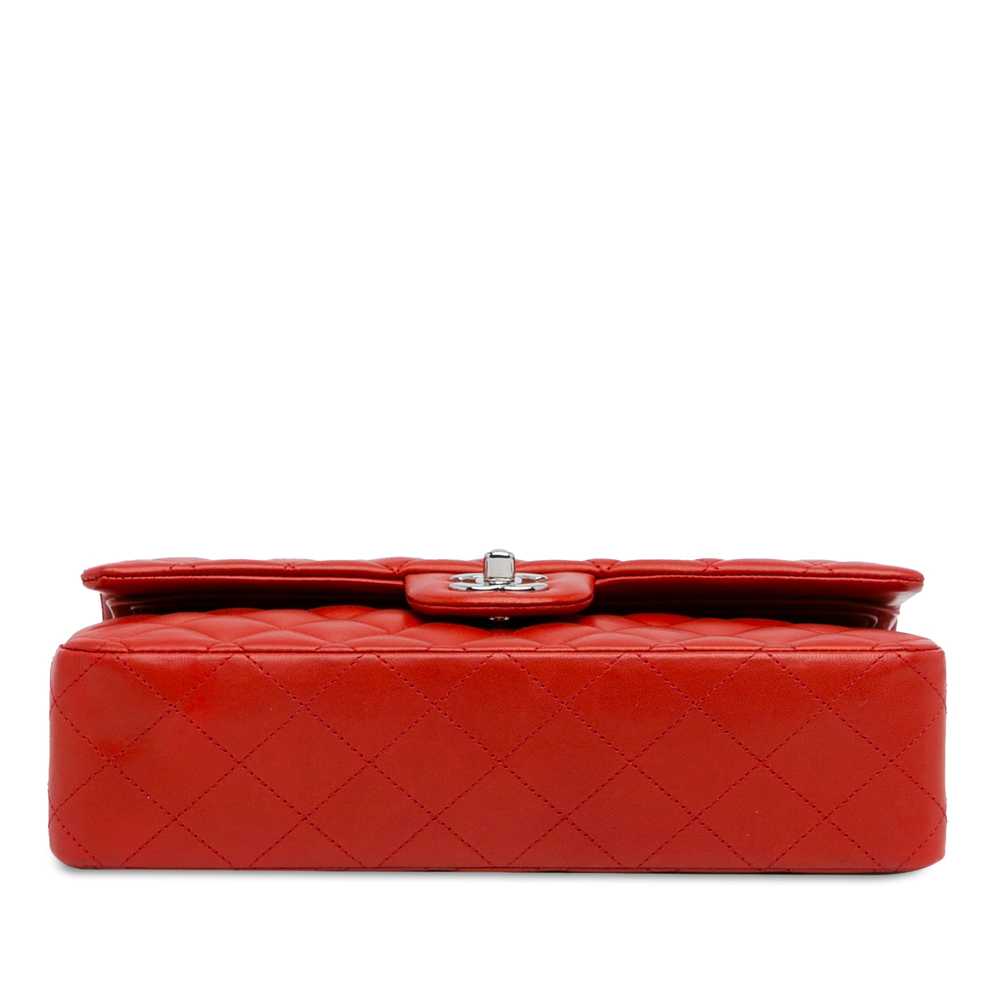 Red Chanel Medium Classic Lambskin Double Flap Sh… - image 4