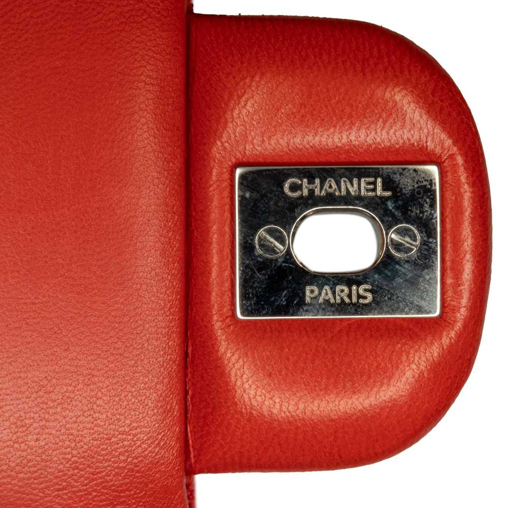 Red Chanel Medium Classic Lambskin Double Flap Sh… - image 8