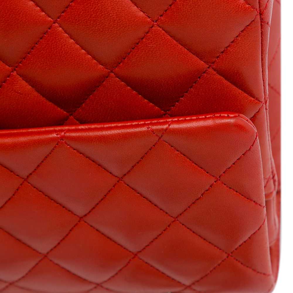 Red Chanel Medium Classic Lambskin Double Flap Sh… - image 9