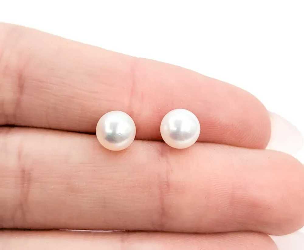 Elegant Pearl Stud Earrings in 14kt Gold - image 6