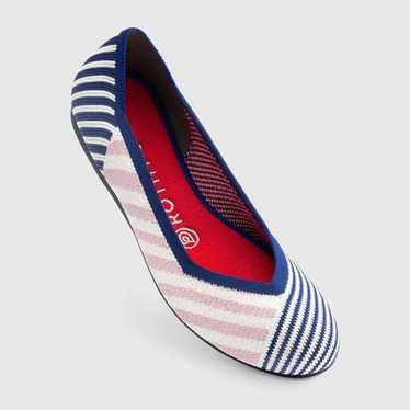 Rothy's Pink Mixed Striped Flats Rare Retired siz… - image 1