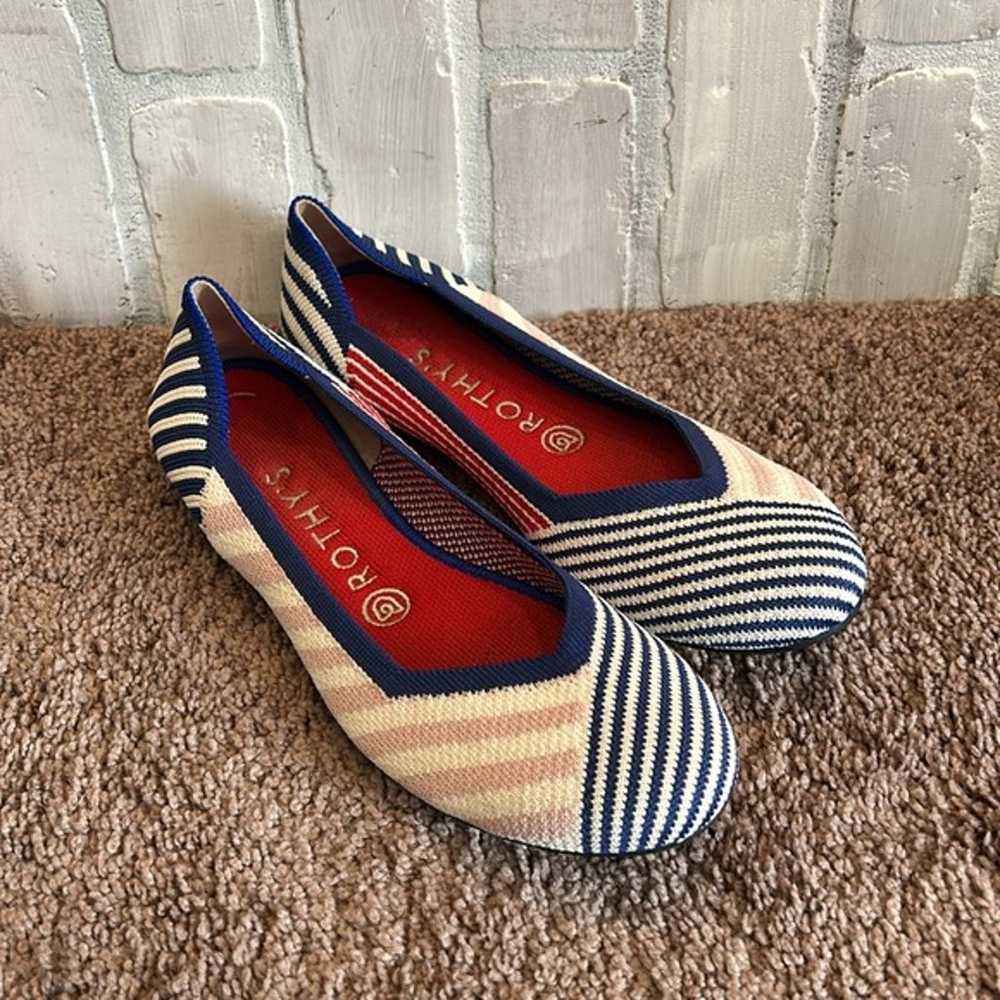 Rothy's Pink Mixed Striped Flats Rare Retired siz… - image 4