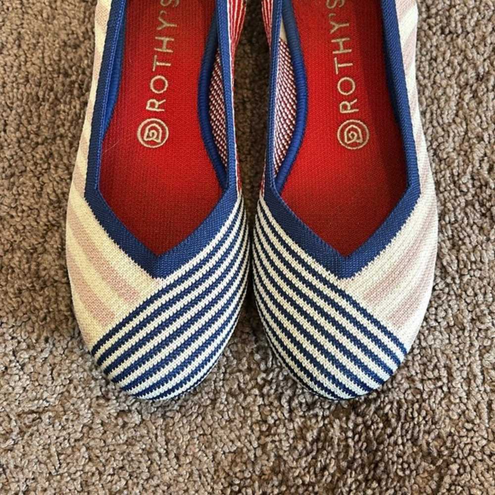 Rothy's Pink Mixed Striped Flats Rare Retired siz… - image 6