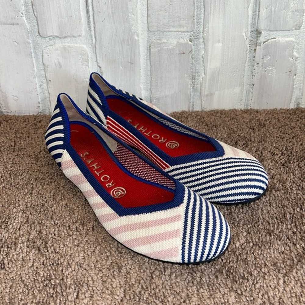 Rothy's Pink Mixed Striped Flats Rare Retired siz… - image 9