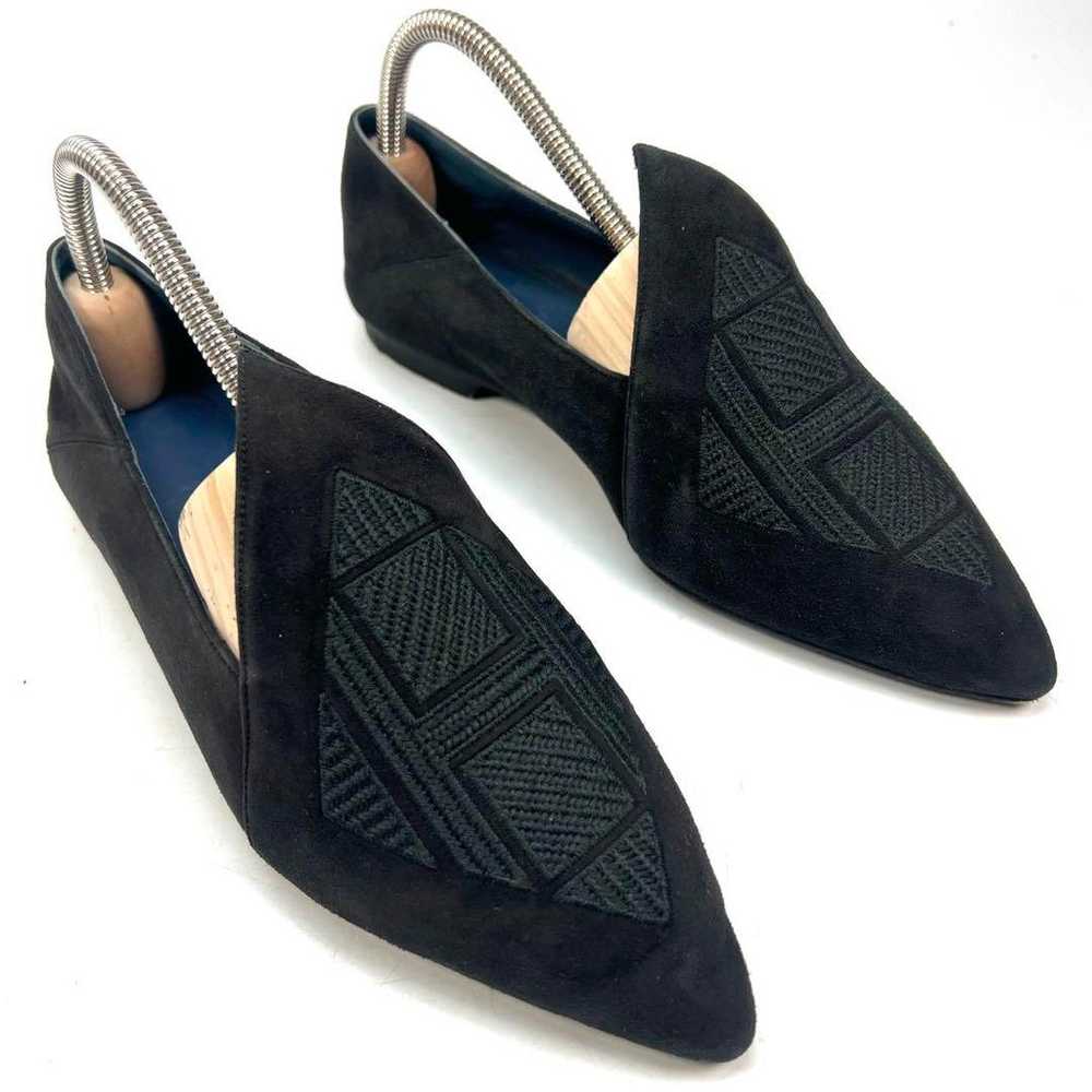 HERMES Flat Shoes Loafers Suede 35 H Logo - image 1