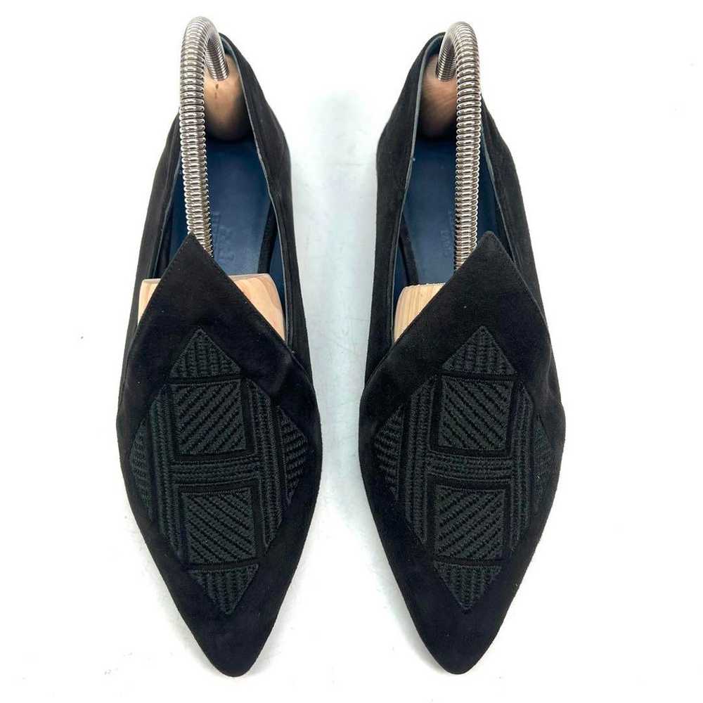 HERMES Flat Shoes Loafers Suede 35 H Logo - image 2