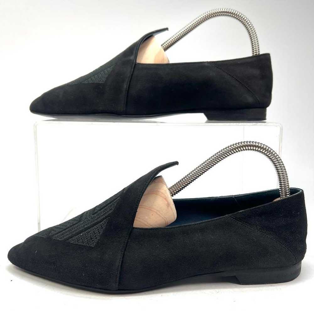 HERMES Flat Shoes Loafers Suede 35 H Logo - image 3