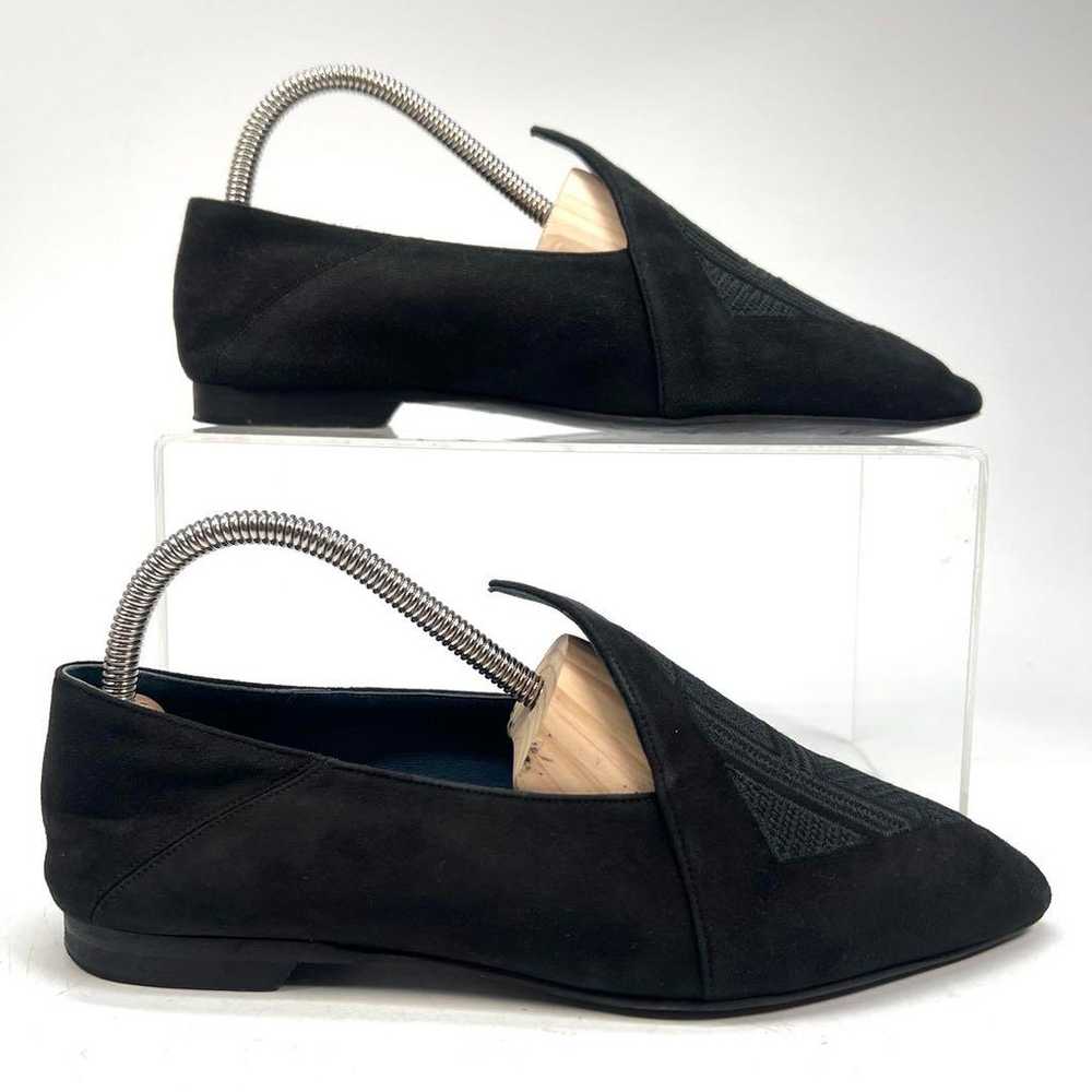 HERMES Flat Shoes Loafers Suede 35 H Logo - image 4