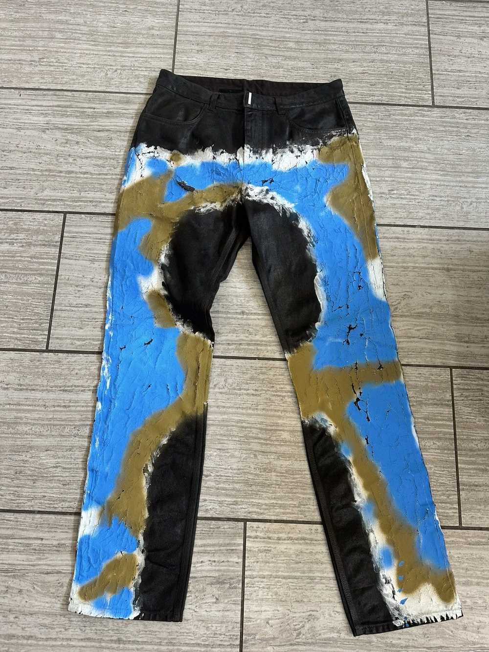 Givenchy Givenchy painted Crackled Denim - image 1