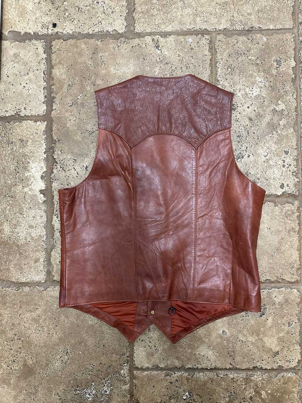 Concord Concord 80’s Genuine Leather Vest Ostrich… - image 2