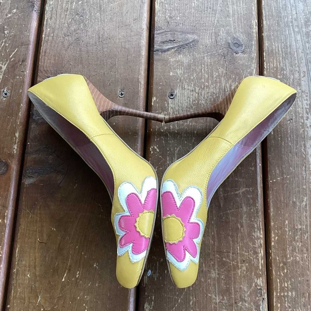 Y2K 2000s NA NA Yellow Pink Floral Round Toe Pump… - image 7