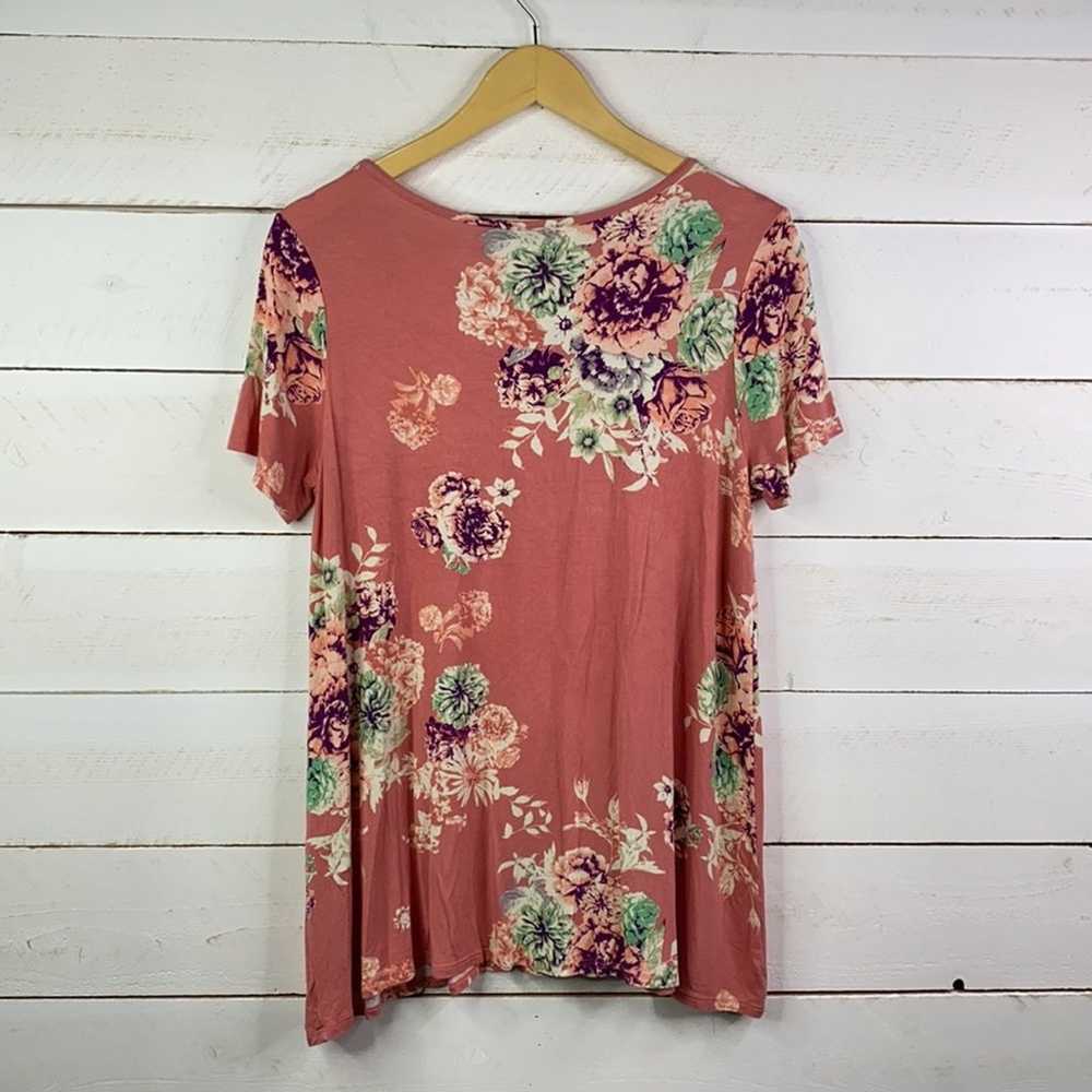 MODERN VINTAGE BOUTIQUE Pink Floral Short Sleeve … - image 2