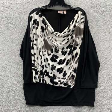 Vintage Elegant White and Black 3/4 Sleeve Top fo… - image 1