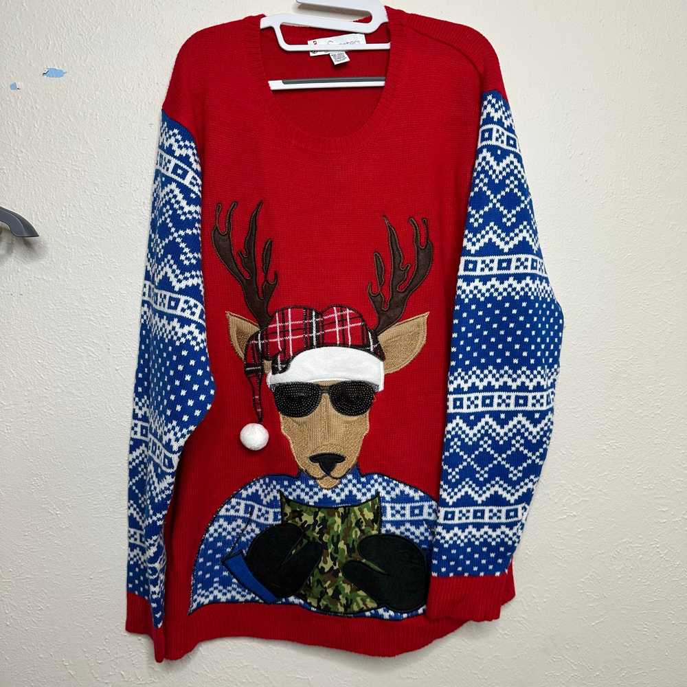 Jolly Sweater Unisex XXL Camo Ugly Christmas Swea… - image 1