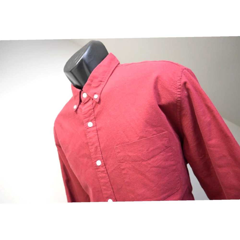 J.Crew Dark Red Button Up Mens Slim Fit Oxford Dr… - image 1