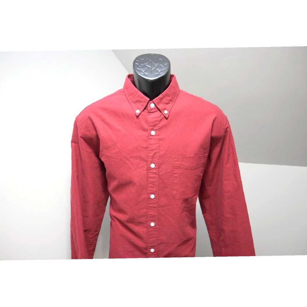 J.Crew Dark Red Button Up Mens Slim Fit Oxford Dr… - image 2