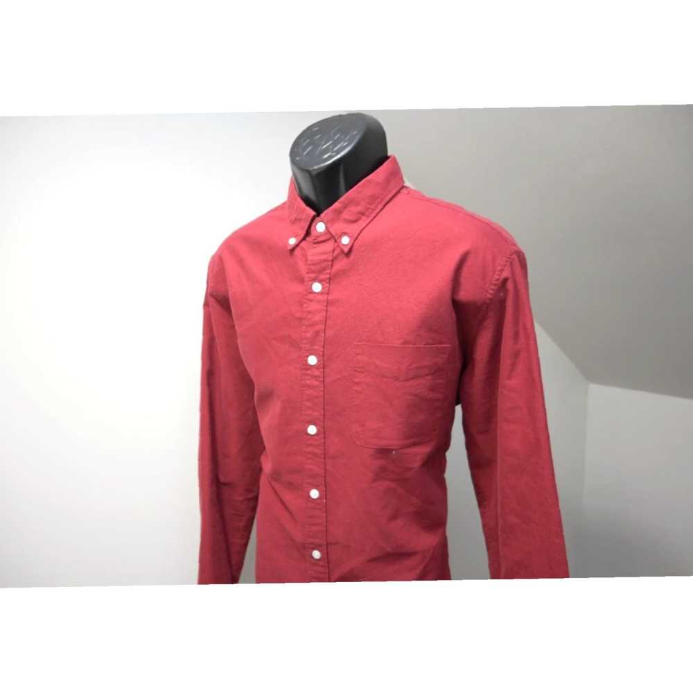 J.Crew Dark Red Button Up Mens Slim Fit Oxford Dr… - image 3