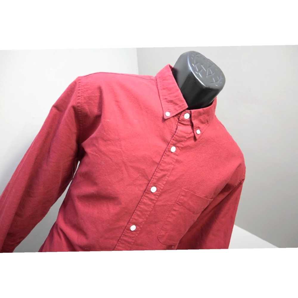 J.Crew Dark Red Button Up Mens Slim Fit Oxford Dr… - image 4