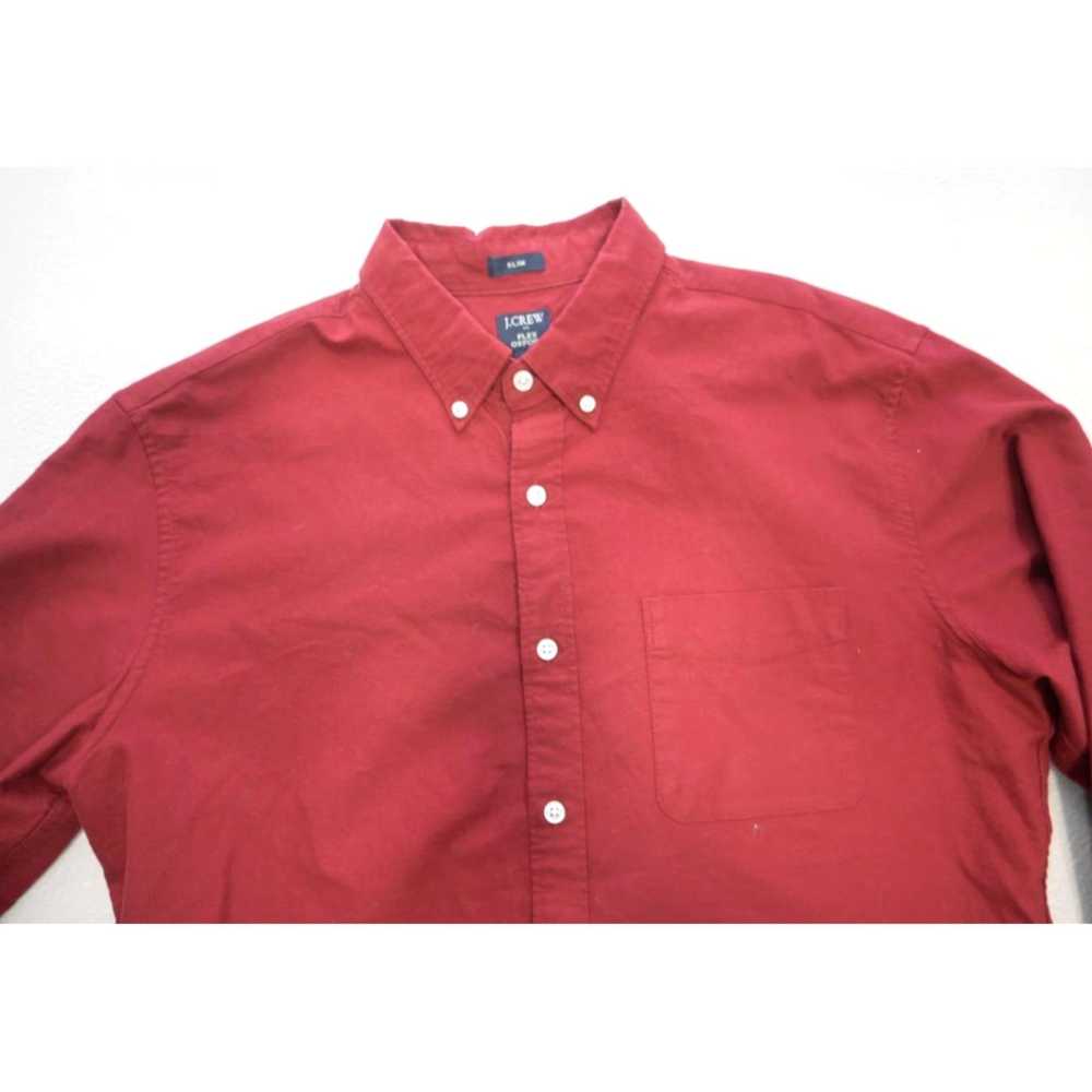 J.Crew Dark Red Button Up Mens Slim Fit Oxford Dr… - image 5