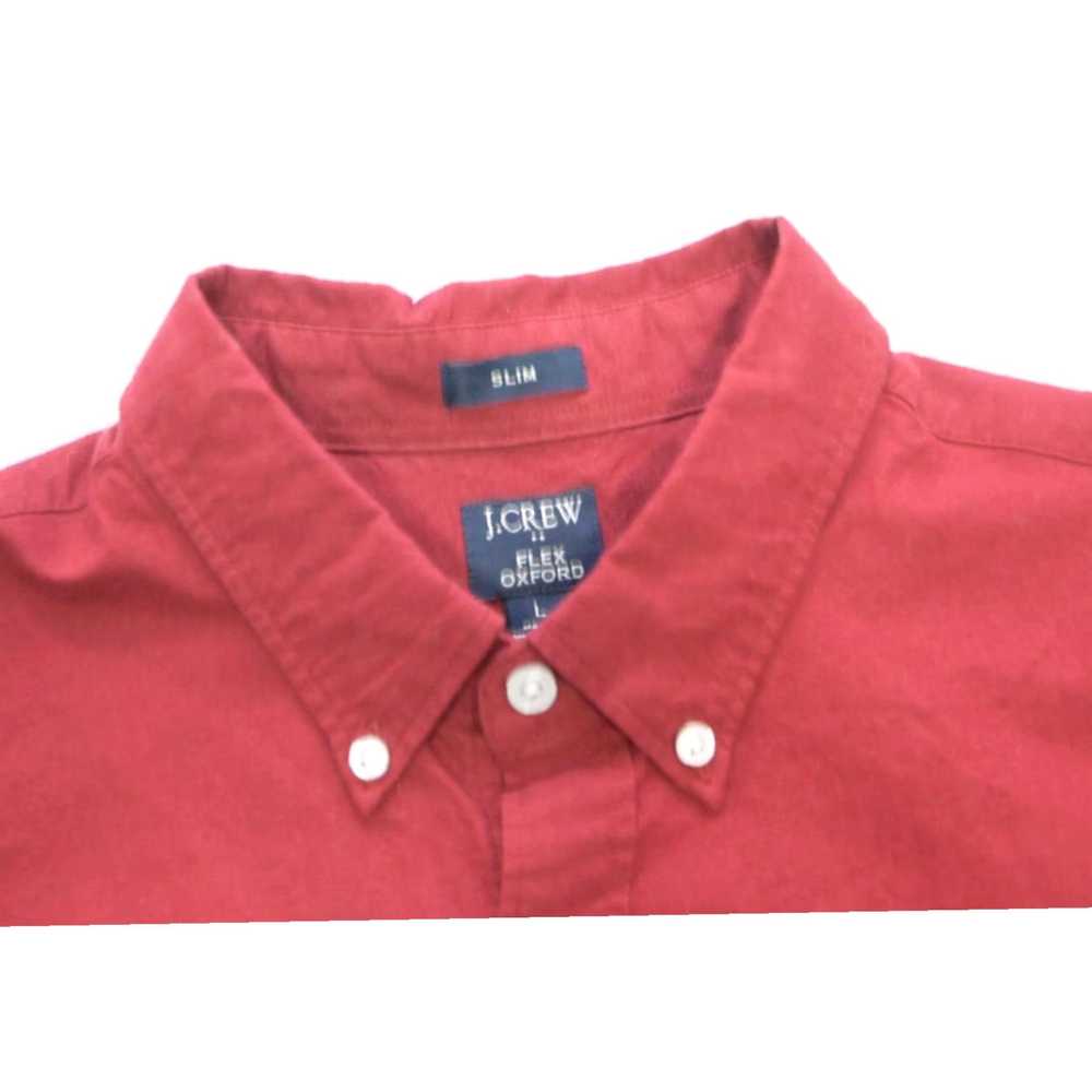 J.Crew Dark Red Button Up Mens Slim Fit Oxford Dr… - image 6