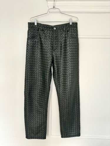 Bottega Veneta Intrecciato Leather Straight Leg Pa