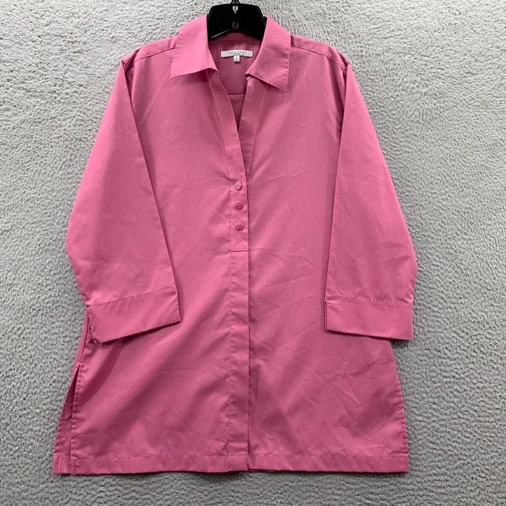 Vintage Womens Pink Blouse Top with 3/4 Sleeves W… - image 1