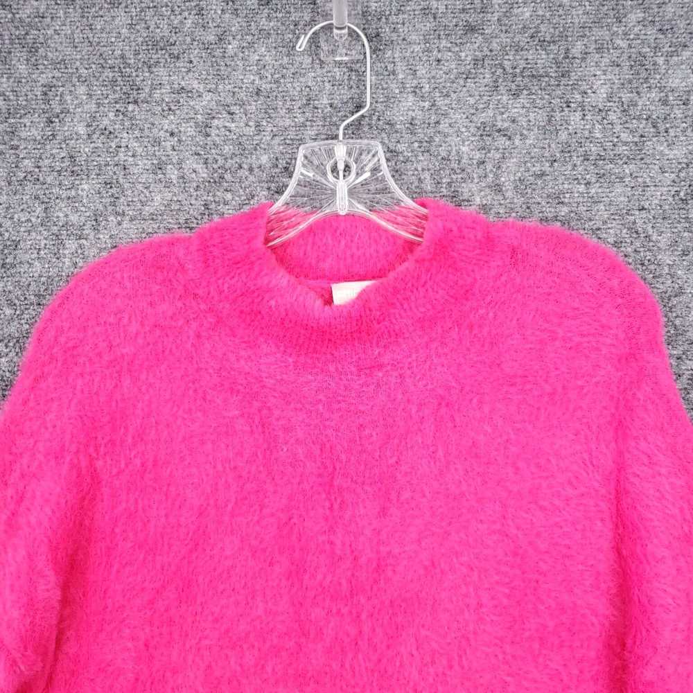 Vintage Cozy Pink Eyelash Mock Neck Pullover Knit… - image 3