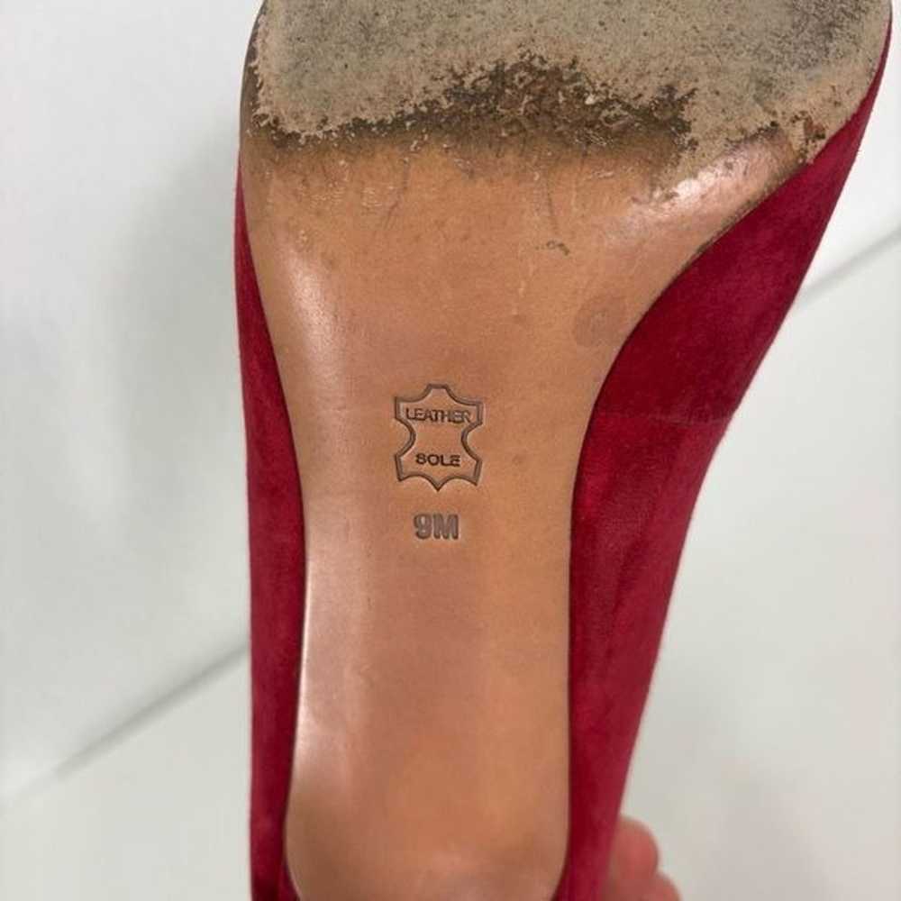 Tory Burch Red Suede Leather High Heels Size 9 - image 12