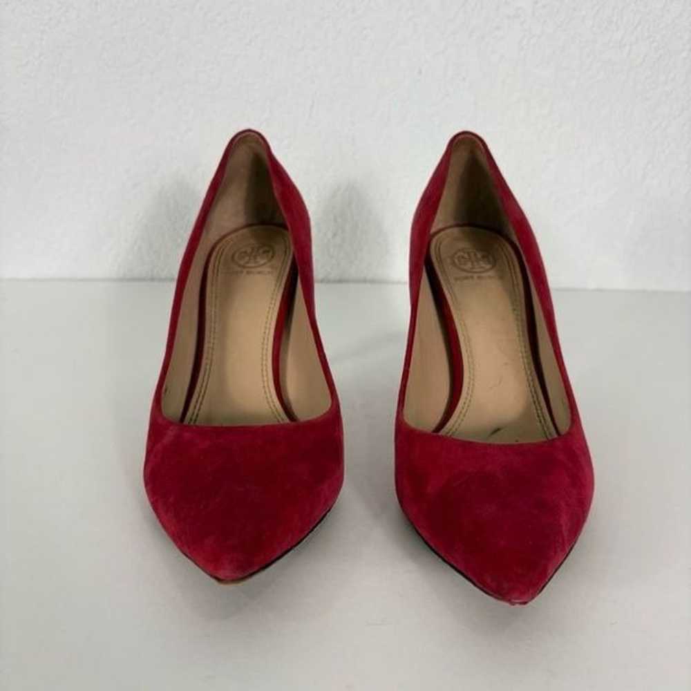 Tory Burch Red Suede Leather High Heels Size 9 - image 2