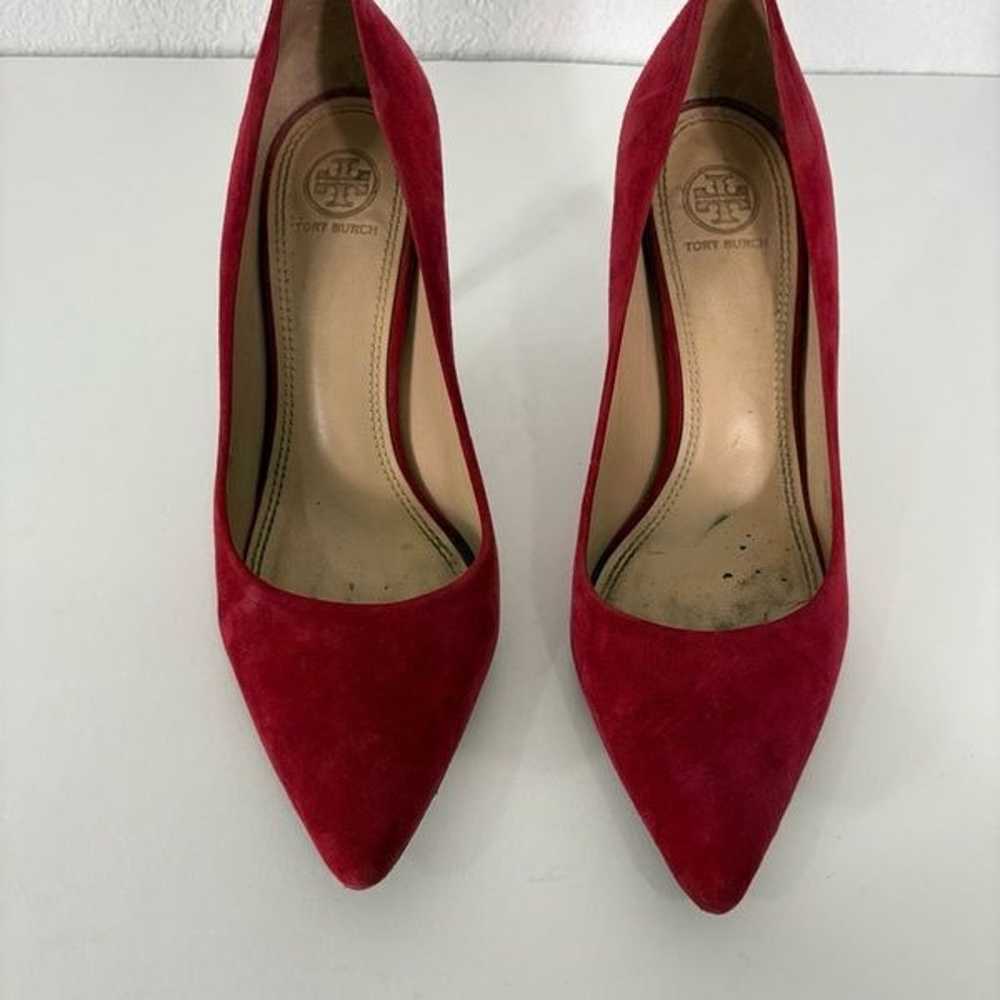 Tory Burch Red Suede Leather High Heels Size 9 - image 3