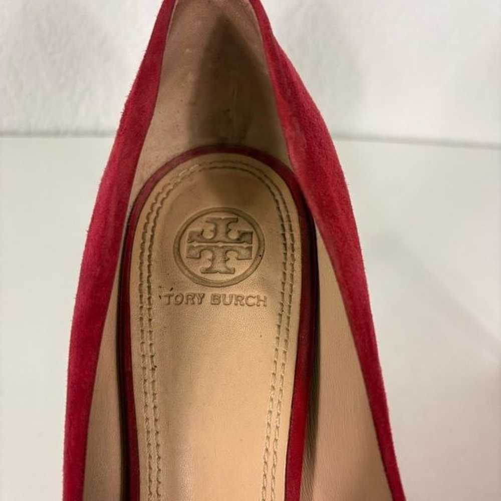 Tory Burch Red Suede Leather High Heels Size 9 - image 4