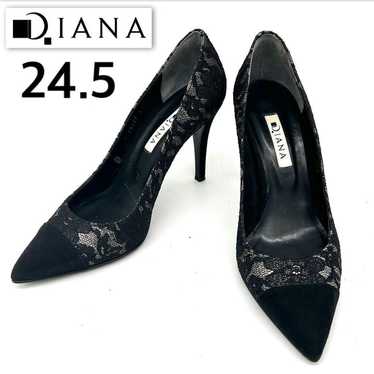 DIANA Diana Lace Suede Pointed Toe High Heels Pin 