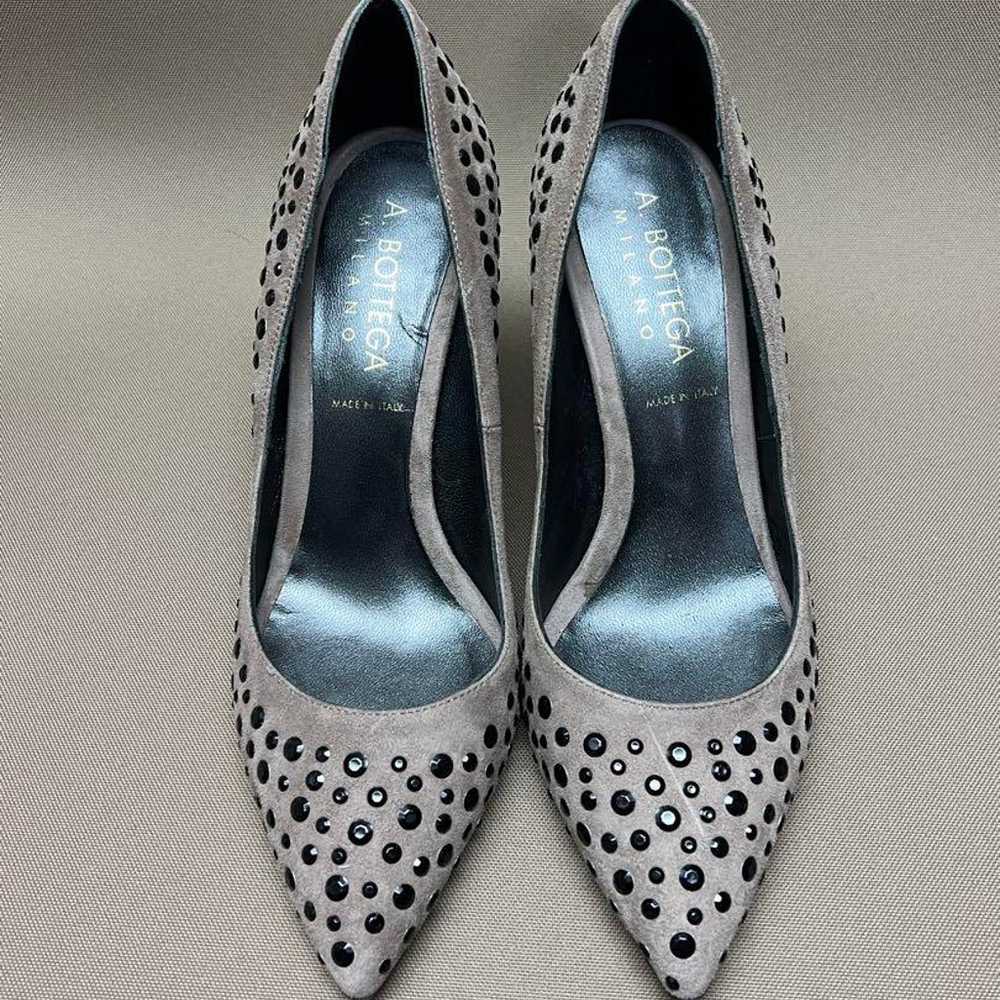 A. Bottega Gray Studded Pumps EU37 JP23.5 - image 2